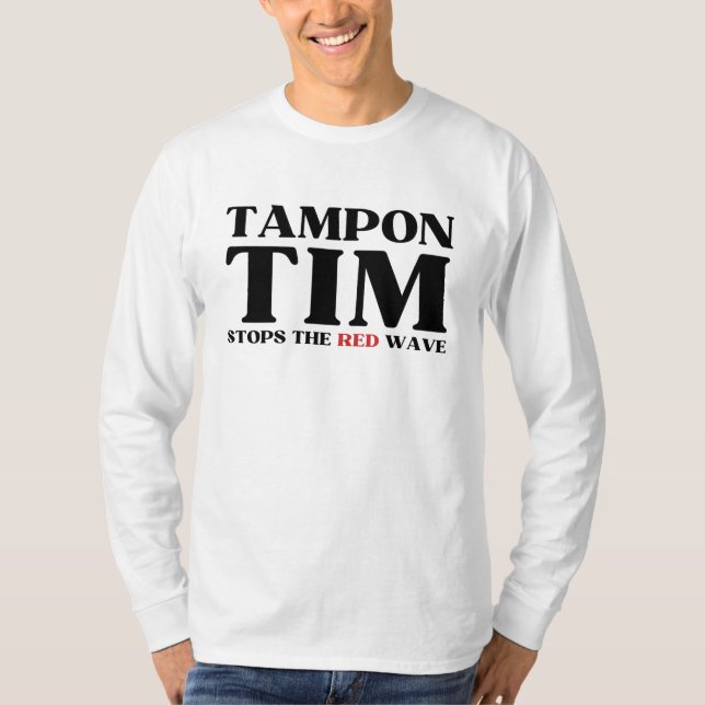 Tampon Tim kommer att stoppa Red Wave-Tim Walz 202 T Shirt (Framsida)
