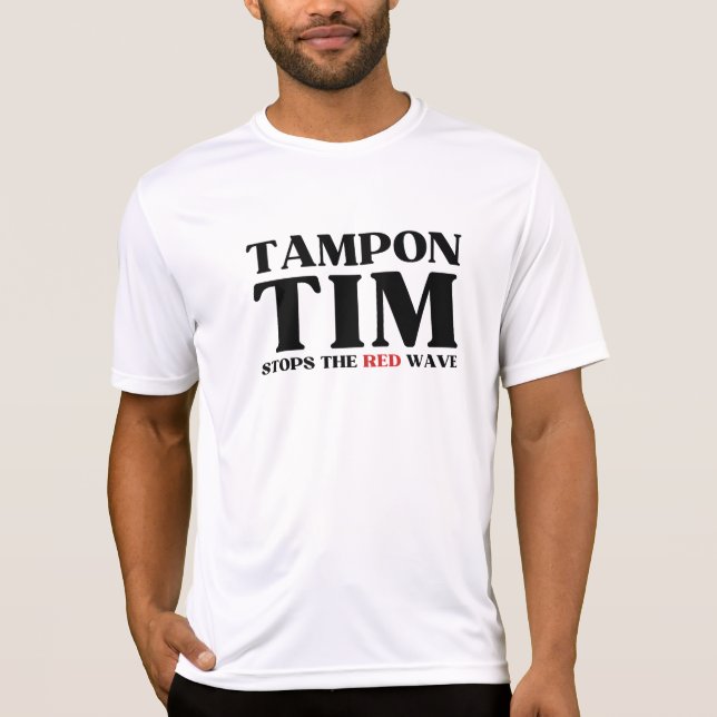 Tampon Tim kommer att stoppa Red Wave-Tim Walz 202 T Shirt (Framsida)