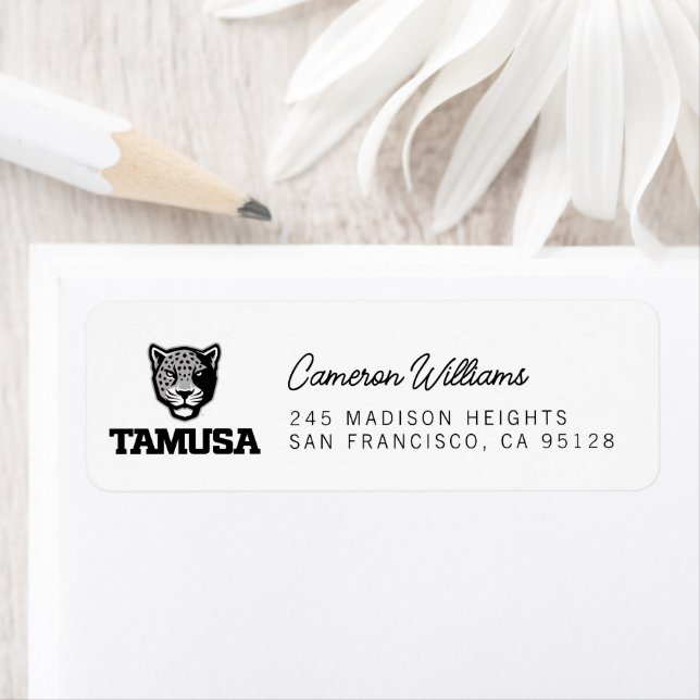 TAMUSA Jaguars Returadress Etikett (Insitu)