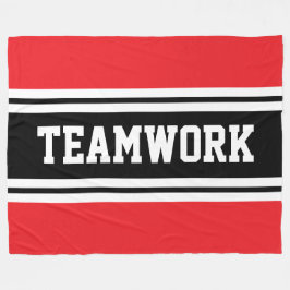 TAMWORK Athletic Red Black White Tävla Rand Fleecefilt