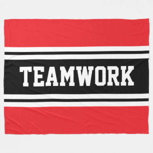 TAMWORK Athletic Red Black White Tävla Rand Fleecefilt