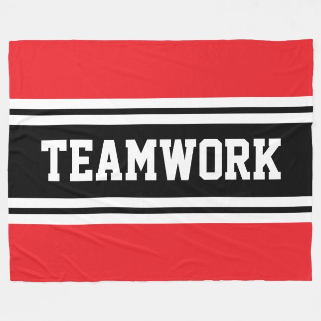 TAMWORK Athletic Red Black White Tävla Rand Fleecefilt (Framsidan (Horisontell))