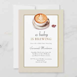 Tan A Baby brinner Kopp babyskor för kaffe Inbjudningar