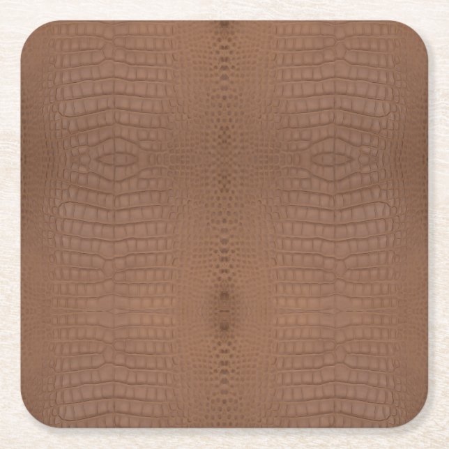 Tan Alligator Struktur Skriv ut Underlägg Papper Kvadrat (Framsidan)