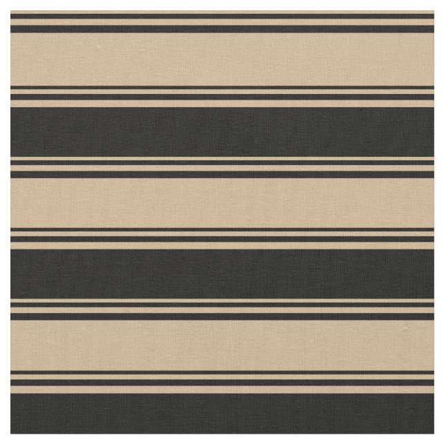 Tan and Black Linjer Tyg (Närbild)