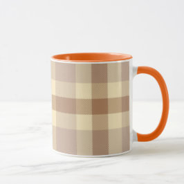 Tan and Cream Tartan Mugg