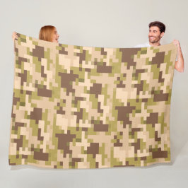 Tan and Grönt Digital Camouflage Fleece Blanket