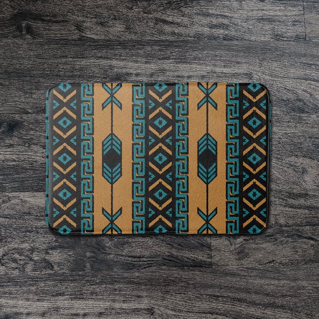 Tan and Turcouise Southwest Aztec Mönster Badrumsmatta (Skapare uppladdad)