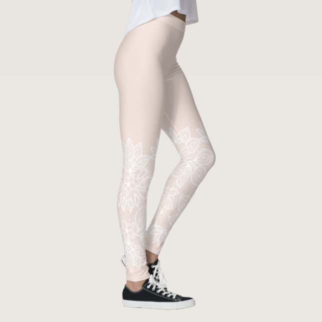 Tan and White Snöre look Leggings (Höger)