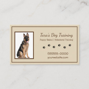 Tan and White Tass avtryck Hund Hund Training Pet Visitkort