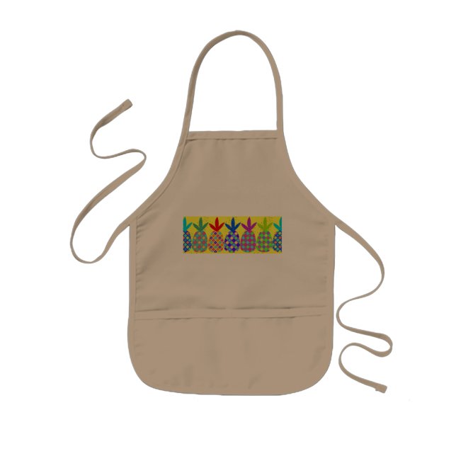 Tan Apron med Funky Ananas Barnförkläde (Framsidan)
