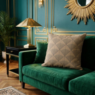 Tan Art Deco Kudde