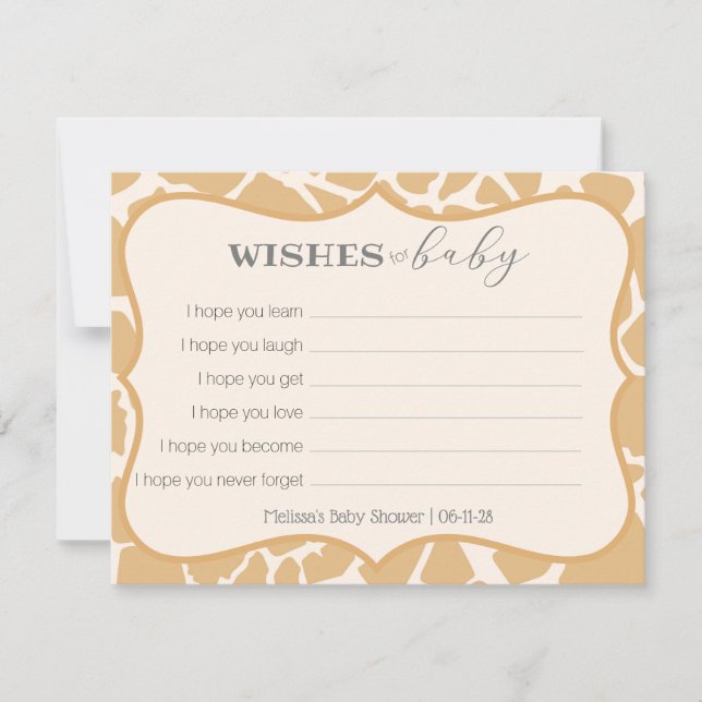 Tan Baby Giraffe Önskemål för Baby (Framsida)