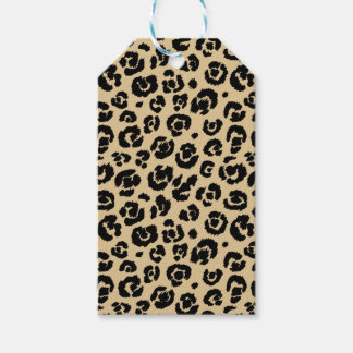 Tan Beige Black Leopard Print Presentetikett