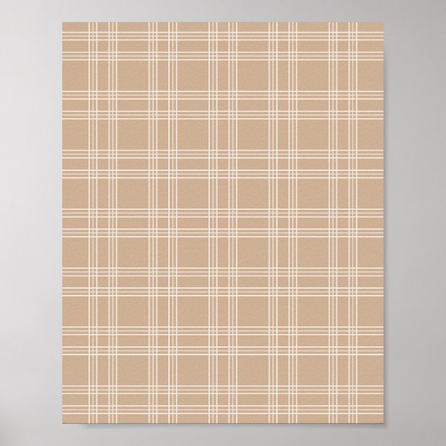 Tan Beige Gingham Poster (Framsidan)