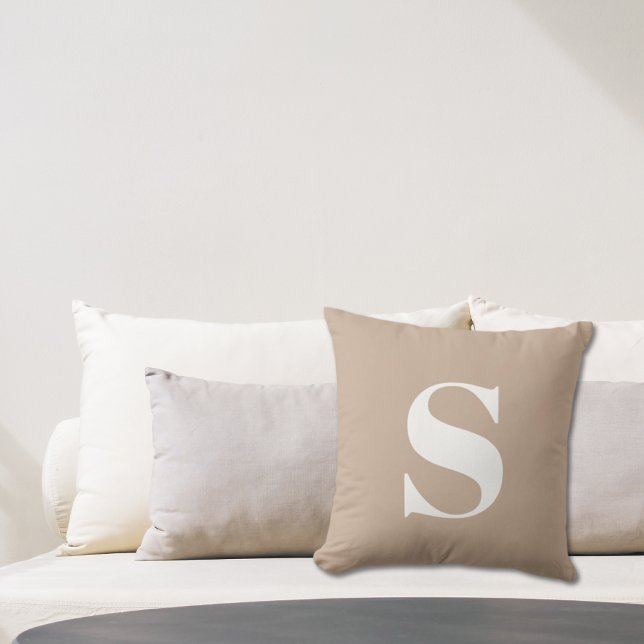 Tan Beige Initial Monogrammed utomhusfyllning Kudde (Tan Beige Initial Monogrammed Outdoor Pillow
)