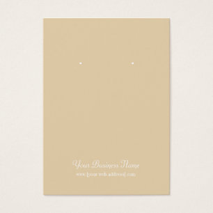 Tan Beige Plain Simple Anpassningsbar Earring Card Visitkort