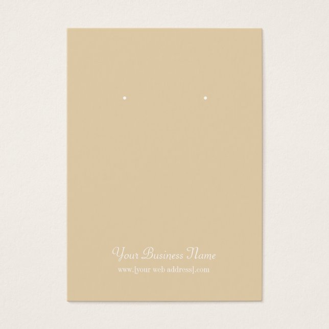 Tan Beige Plain Simple Anpassningsbar Earring Card Visitkort (Framsidan)