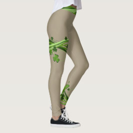 Tan Beige St patrick's day Leggings Patrick Byxor