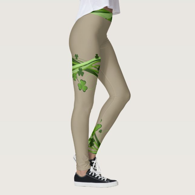 Tan Beige St patrick's day Leggings Patrick Byxor (Höger)