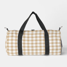 Tan Beige Vit Gingham Rutig