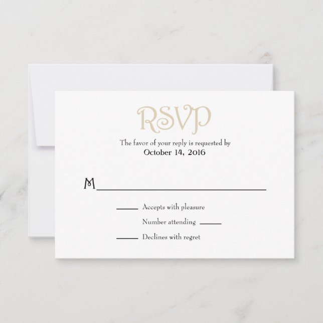Tan Beige White Plain Simple Bröllop OSA Cards (Framsida)