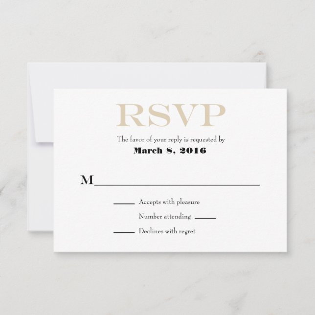 Tan Beige White Plain Simple Bröllop OSA Cards Kort (Framsida)