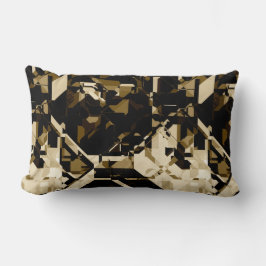 Tan Black & Beige Abstrakt Geometric Mönster Lumbarkudde
