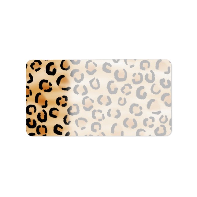 Tan, Black och Brown Leopard Skriv ut Mönster. Adressetikett (Framsidan)