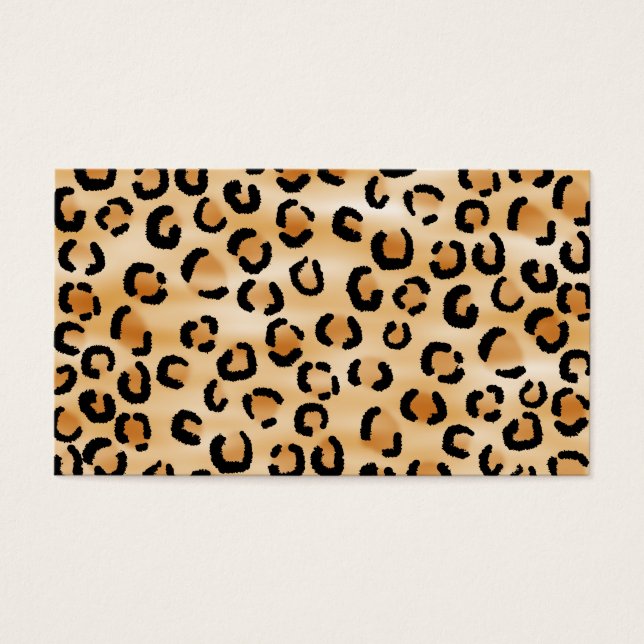 Tan, Black och Brown Leopard Skriv ut Mönster. Visitkort (Framsidan)