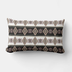 Tan Blend Folk Design Reversible Lumbar Pillow Lumbarkudde