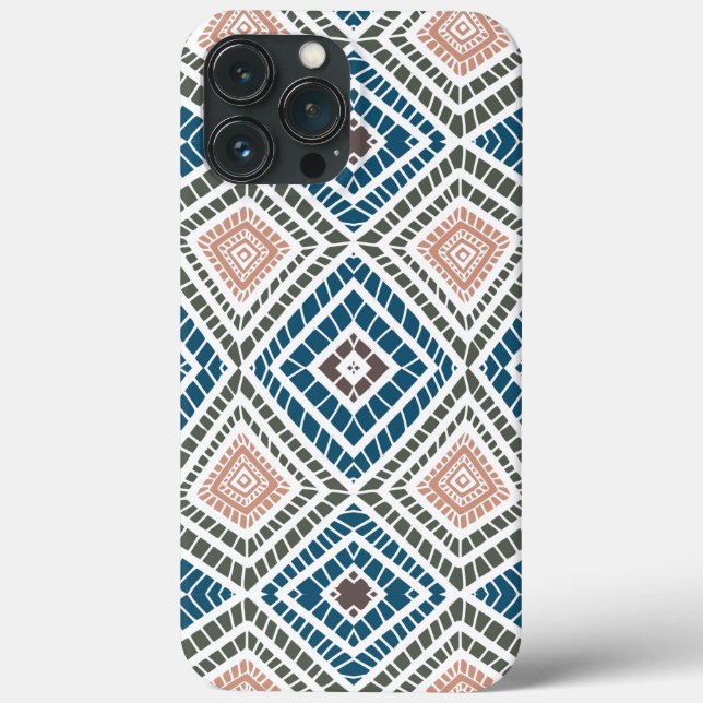 tan blue grönt African Tribal Lera Trasa (Baksida)