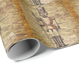 Tan Bronze Art Rustic Nutcracker Presentpapper
