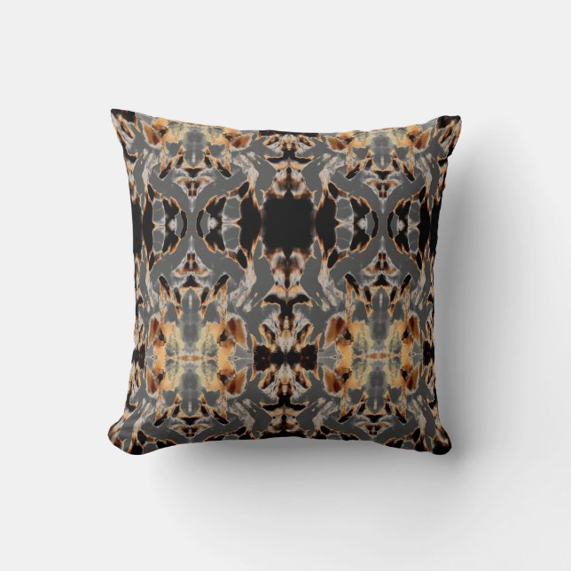 Tan Brown Beige Black Grått Mediterranean Mosaic Kudde (Framsida)