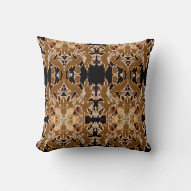 Tan Brown Black Rust Mediterranean Mosaic Tiles Kudde (Framsida)