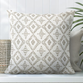 Tan Brown och White Decorative Dekorativ kudde