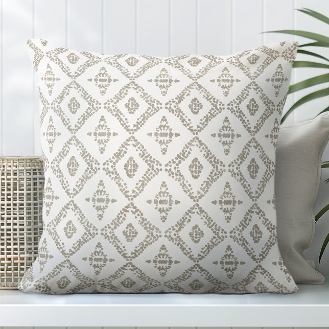 Tan Brown och White Decorative Dekorativ kudde (Skapare uppladdad)