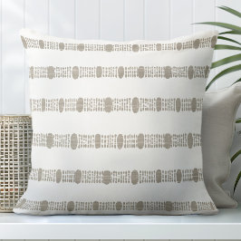 Tan Brown och White Decorative Pillow Kudde