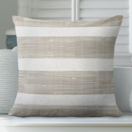 Tan Brown och White Stripe Pillow Kudde