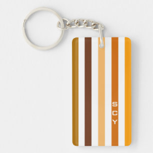Tan Brown Orange Lodrät Rand Monogram