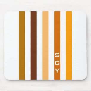 Tan Brown Orange Lodrät Rand Monogram Musmatta