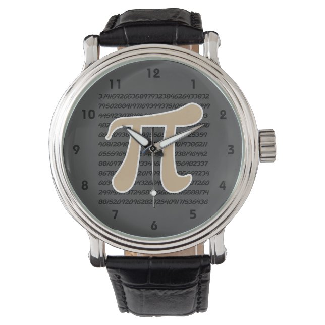 Tan Brown Pi-symbol Armbandsur (Framsida)