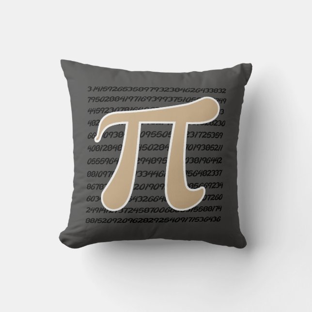 Tan Brown Pi-symbol Kudde (Framsida)