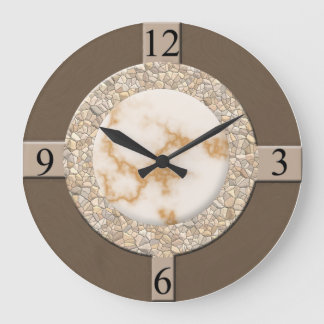 Tan/Brown/Stone Stor Klocka