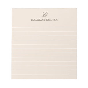Tan & Brun Monogram Linerad Anteckningsblock