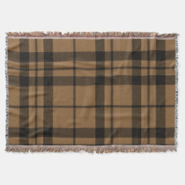 Tan, Brun och Svart Skotsk Tartan Arv Filt