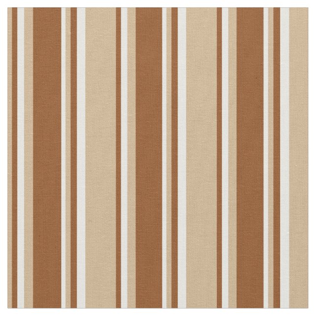 Tan, brun och vit Färgad, stripe/uttorkad Mönster Tyg (Närbild)