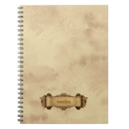 Tan + Brun Ornamenterad Rulle i Vintage-stil Anteckningsbok