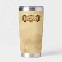 Tan + Brun Ornamentik Rullande Vintage Stil