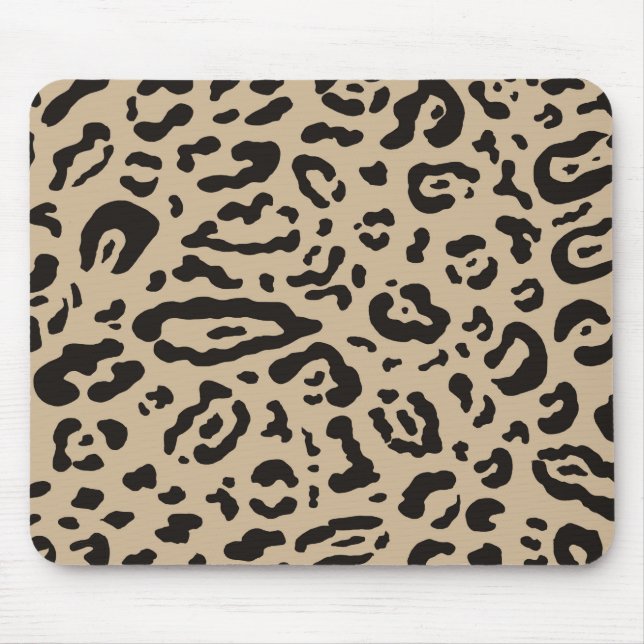 Tan Brun & Svart Gepard Leopard Djurtryck Musmatta (Framsidan)